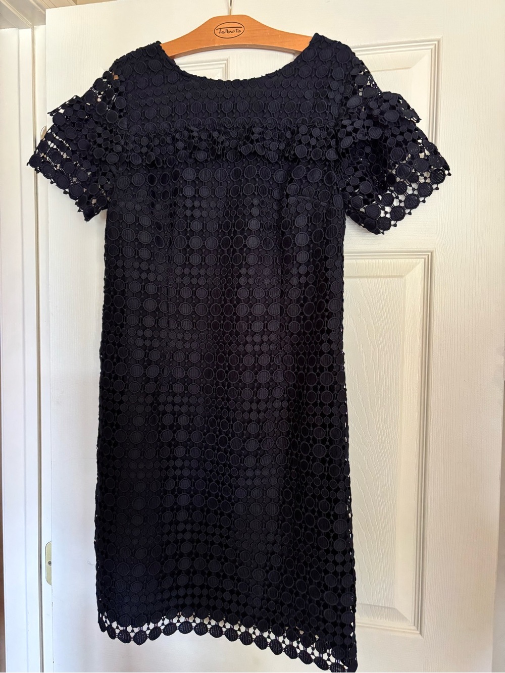 Talbots Navy Blue Medallion Lace Sheath Dress